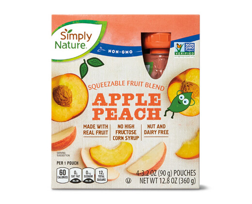 Simply Nature Apple Peach Fruit Squeezies