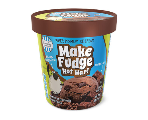Sundae Shoppe Make Fudge Not War Super Premium Ice Cream