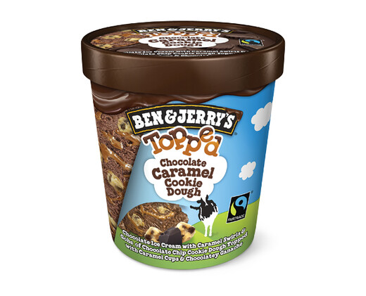 Ben and Jerry's Chocolate Caramel Cookie Dough Topped Ice Cream