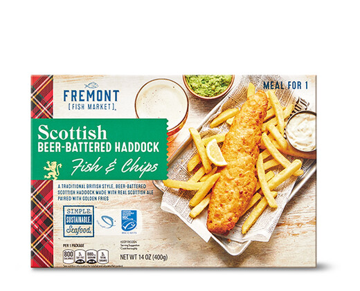 Fremont Fish Market Scottish Beer-Battered Haddock Fish &amp; Chips