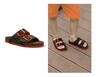 Lily &amp; Dan Children's Footbed Sandals Gray/Orange Dino In Use