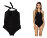 Serra Ladies' Premium Swimsuit Black High Neck In Use
