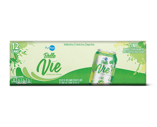 PurAqua Belle Vie Sparkling Water 12 Pack Lime