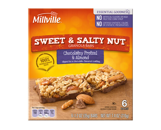 Millville Sweet &amp; Salty Chocolatey Pretzel &amp; Almond Bars