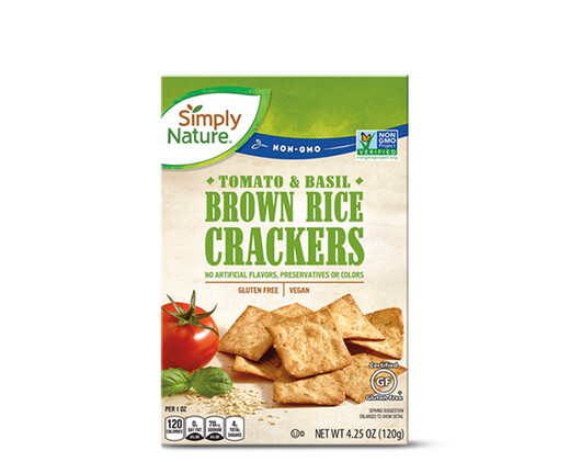 Simply Nature Brown Rice Crackers Tomato &amp; Basil