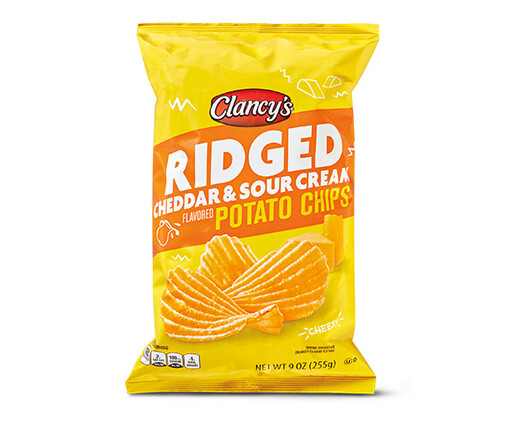 Clancy's Cheddar &amp; Sour Cream Ridged Potato Chips