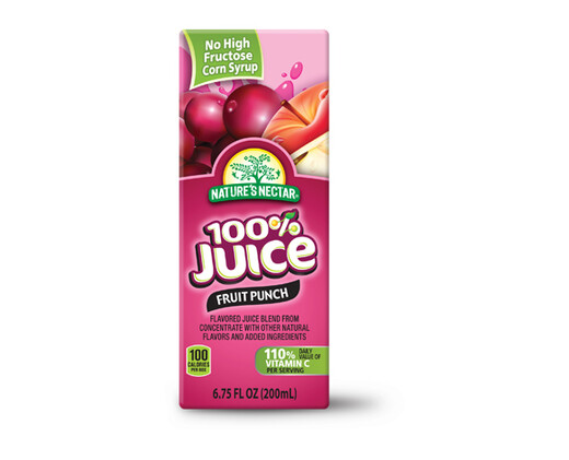 Nature's Nectar 100% Fruit Punch Juice Boxes