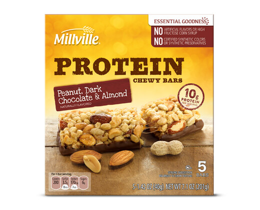 Millville Peanut, Almond and Dark Chocolate Protein Chewy Bar