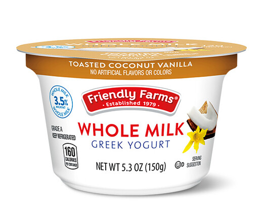 Friendly Farms Whole Milk Toasted Coconut Vanilla Greek Yogurt