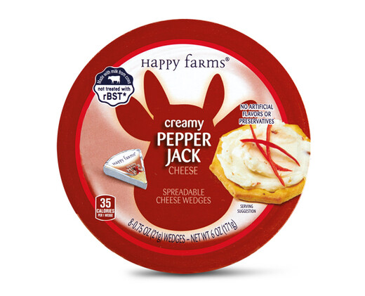 Happy Farms Spicy Pepper Jack Spreadable Cheese Wedges