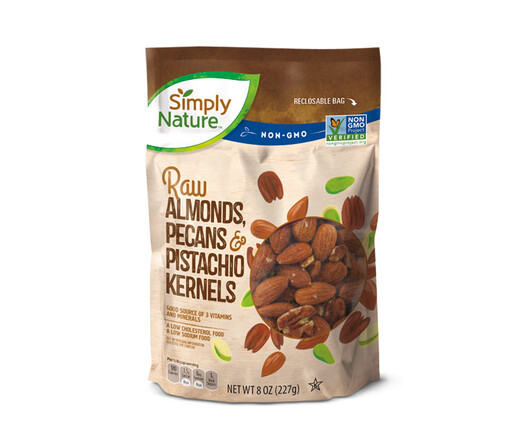 Simply Nature Raw Almonds Pecans and Pistachio Kernels