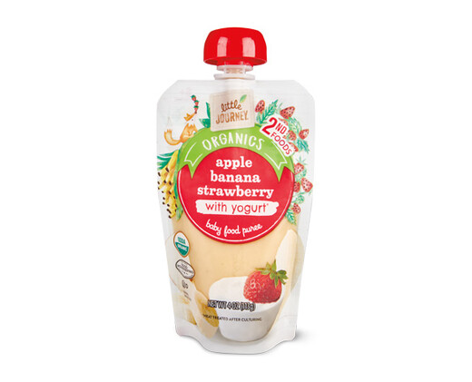 Little Journey Apple Banana Strawberry Yogurt Baby Food Puree