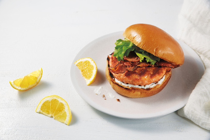 Chipotle BBQ Salmon Burger