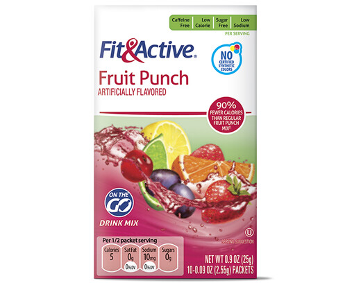 Fit and Active Fruit Punch Drink Mix Sticks