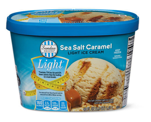 Sundae Shoppe Low Fat Sea Salt Caramel Ice Cream
