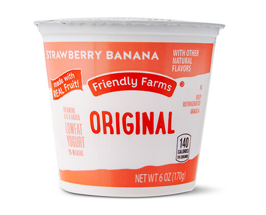 Friendly Farms Lowfat Strawberry Banana Yogurt
