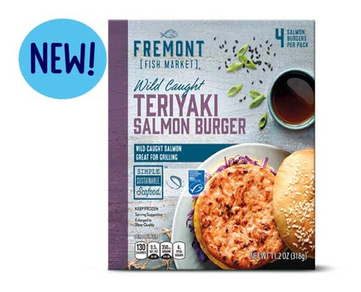 NEW! Fremont Fish Market Teriyaki Salmon Burgers