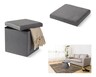 SOHL Furniture Foldable Storage Ottoman Dark Granite Gray In Use
