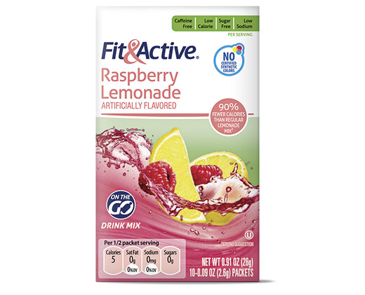 Fit and Active Raspberry Lemonade Drink Mix Sticks