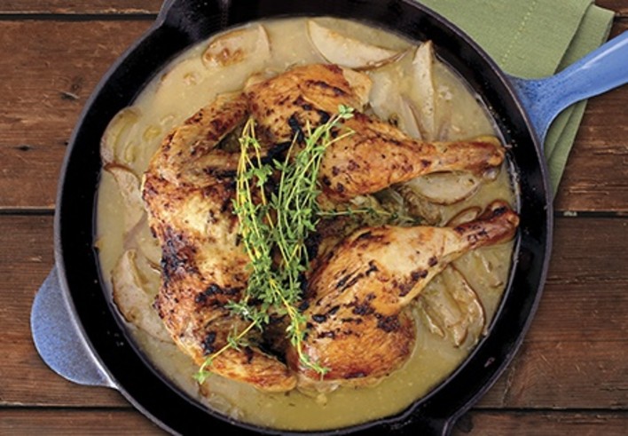 Ginger Spice Roasted Chicken with Pears
