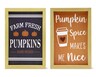Huntington Home Fall Reversible Box Sign Pumpkin Spice/Farm Fresh