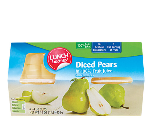 Lunch Buddies Diced Pears in Fruit Juice