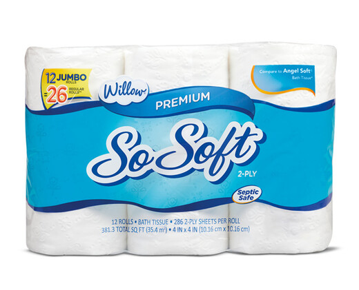 Willow 12 Jumbo Roll 2 Ply Bath Tissue