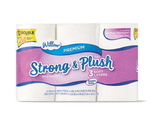 Willow 12 Double Roll 3 Ply Bath Tissue