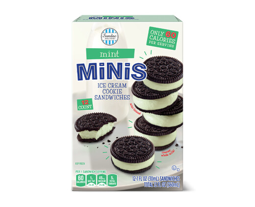 Sundae Shoppe Mint Mini Ice Cream Cookie Sandwiches