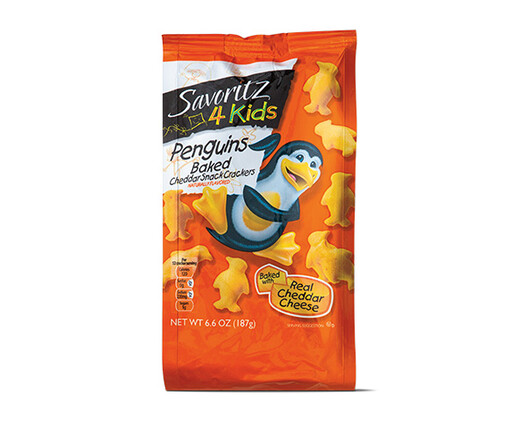 Savoritz Penguin Baked Cheddar Snack Crackers