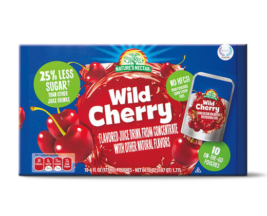 Nature's Nectar Wild Cherry Juice Pouches