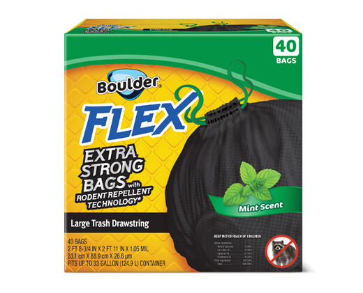 Boulder Mint Scent Extra Strong Trash Bags - 40 ct
