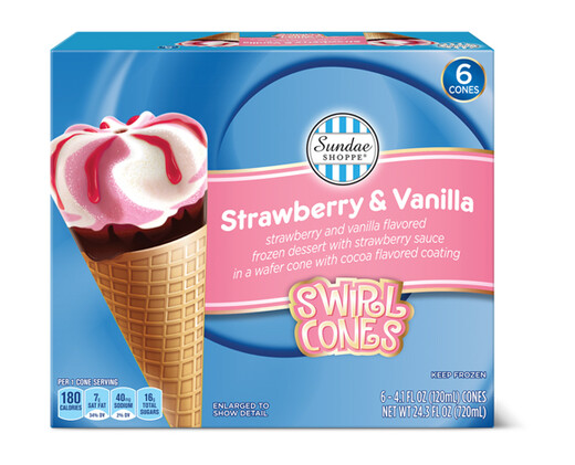 Sundae Shoppe Strawberry and Vanilla Swirl Cones