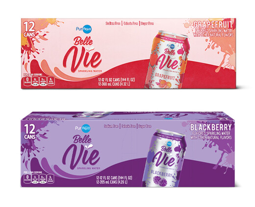 PurAqua Belle Vie Sparkling Water Grapefruit or Blackberry