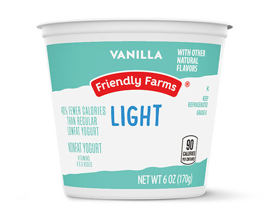 Friendly Farms Light Nonfat Vanilla Yogurt