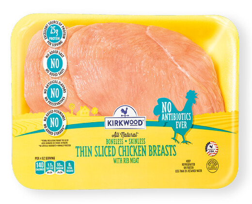 Kirkwood Fresh Boneless Thin Sliced Chicken Breasts View 1