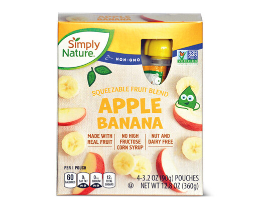Simply Nature Apple Banana Fruit Squeezies
