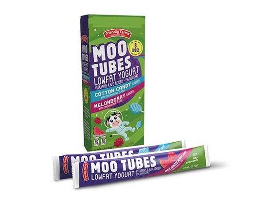 Friendly Farms Moo Tubes Cotton Candy &amp; Melonberry