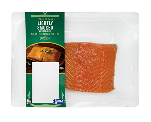 Lightly Smoked Salmon Portion. View 1