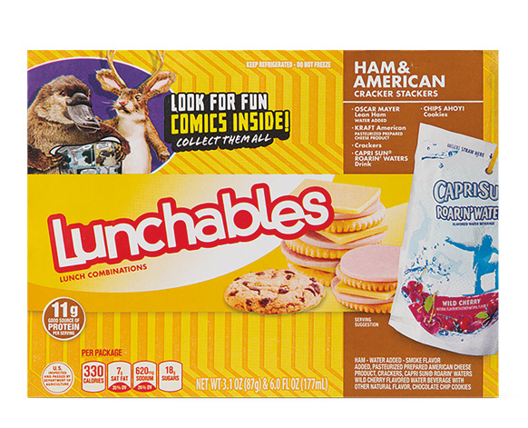 Lunchables Lunch Combinations, Cracker Stackers, Ham + American, with Fruit, Shop