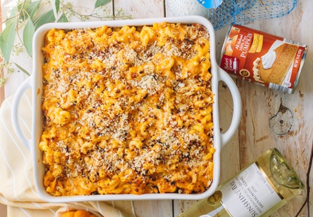 Baked Pumpkin and Bacon Mac and Cheese