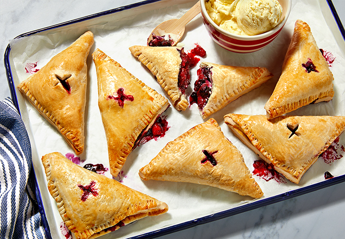 White Chocolate Strawberry &amp; Blueberry Turnover