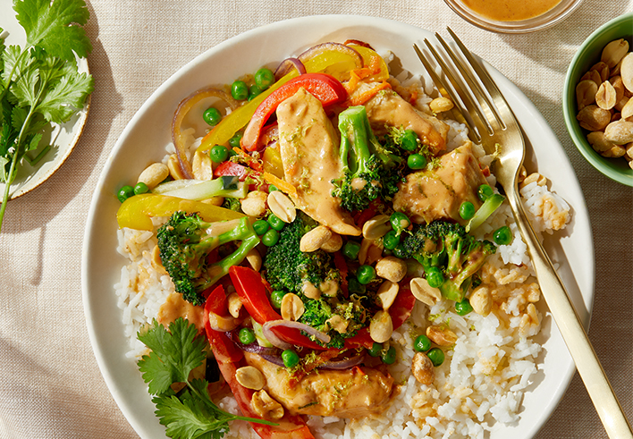 Peanut Chicken with Rice