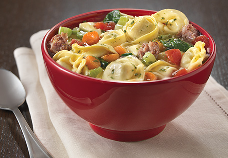 Italian Sausage and Spinach Soup with Tortellini