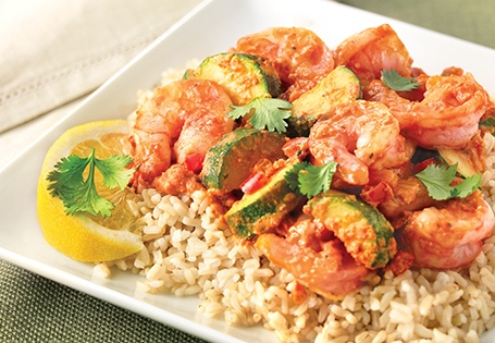 Spicy Sauteed Shrimp with Rice