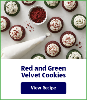 Red and Green Velvet Cookies. View Recipe.