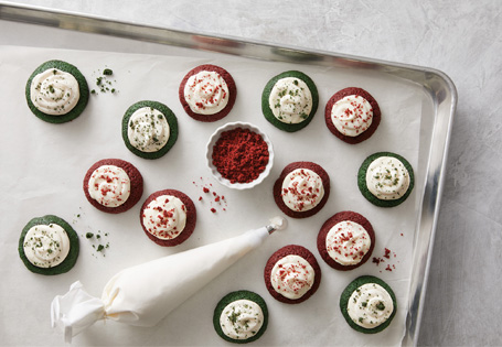 Red and Green Velvet Cookies