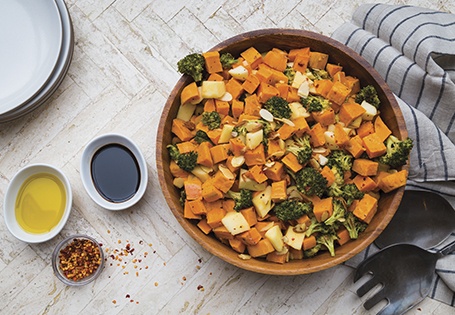 Sweet Potato &amp; Broccoli Salad with Chopped Apples