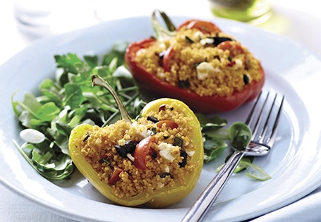 Garlic Couscous Stuffed Peppers