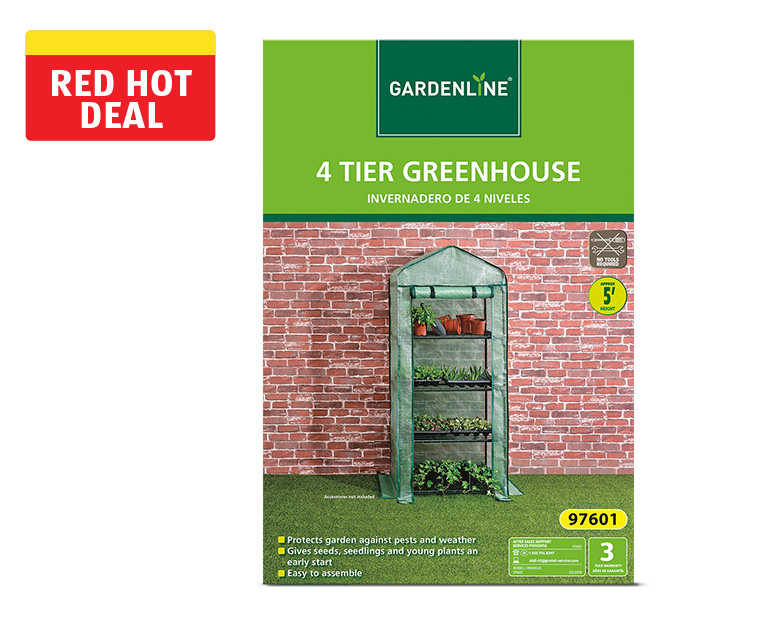 Gardenline 4-Tier or Drop-Over Greenhouse | ALDI US